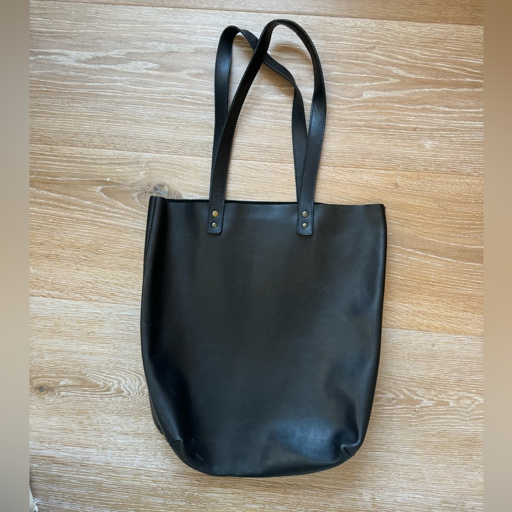 Black Leather Tote Bag
